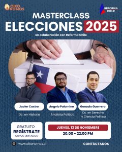 Charlas sobre las elecciones 2025 en Chile.